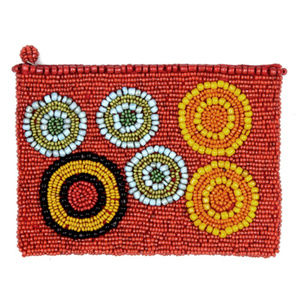 Varied Circles Coin Purse in Mixed Red.